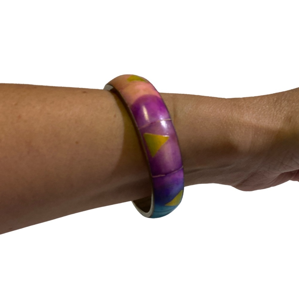 Colorful Wooden Bangle Bracelet